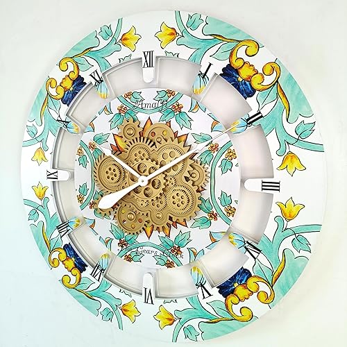 Miniatura 4 de ImprovingLife The Gears Clock - Reloj redondo de 36 pulgadas de la colección Italia (Amalfi)