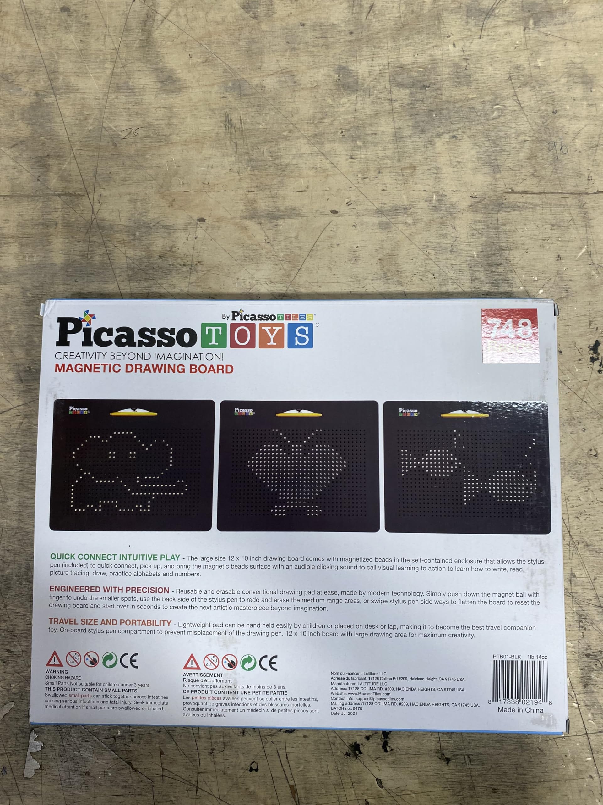 Picasso Toys PTB01 Lavagna da Disegno Magnetica, 30,5 x 25,4 cm, Grande Taglia, 748, per Tablet, Lavagna per Scrivere, Giocattolo educativo, Kit di apprendimento Aperto, Sviluppo del Cervello per