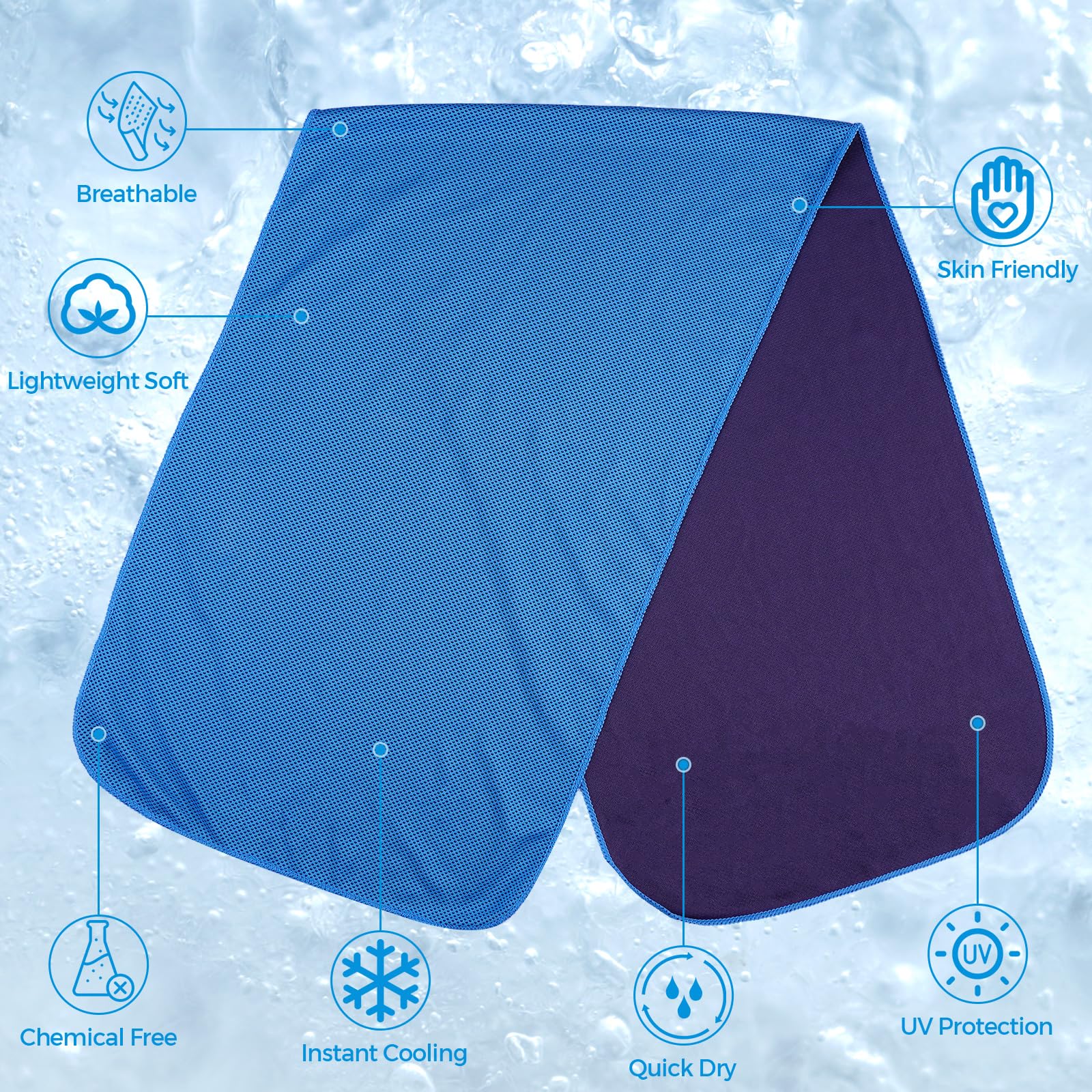 Cooling Towels for Neck and Face, Ice Towel for Hot Weather, Soft Breathable Instant Towel, Cool Rags for Yoga, Golf, Sport, Gym, Workout, Camping, Fitness, Outdoor