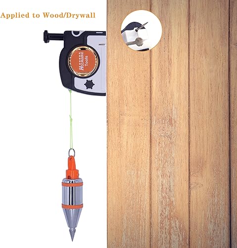 Miniatura 20 de 2 piezas magnéticas Plumb Bob – 10.7 oz (305g) Plumb Rite con cuerda de 14.5 pies (14.8 ft), sacapuntas, 2 lápices, carrete de línea utilizado