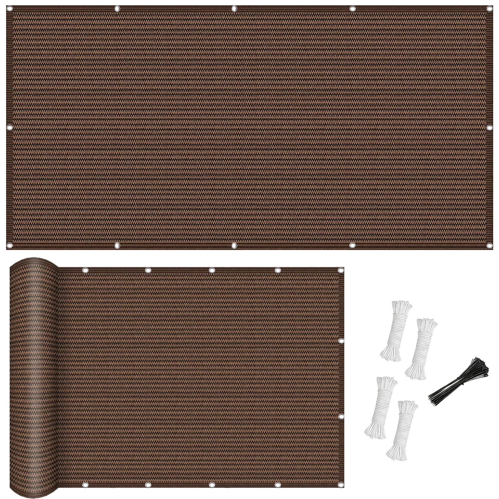 Brise vue balcon marron occultant pour profiter du jardin à l'abri du vent