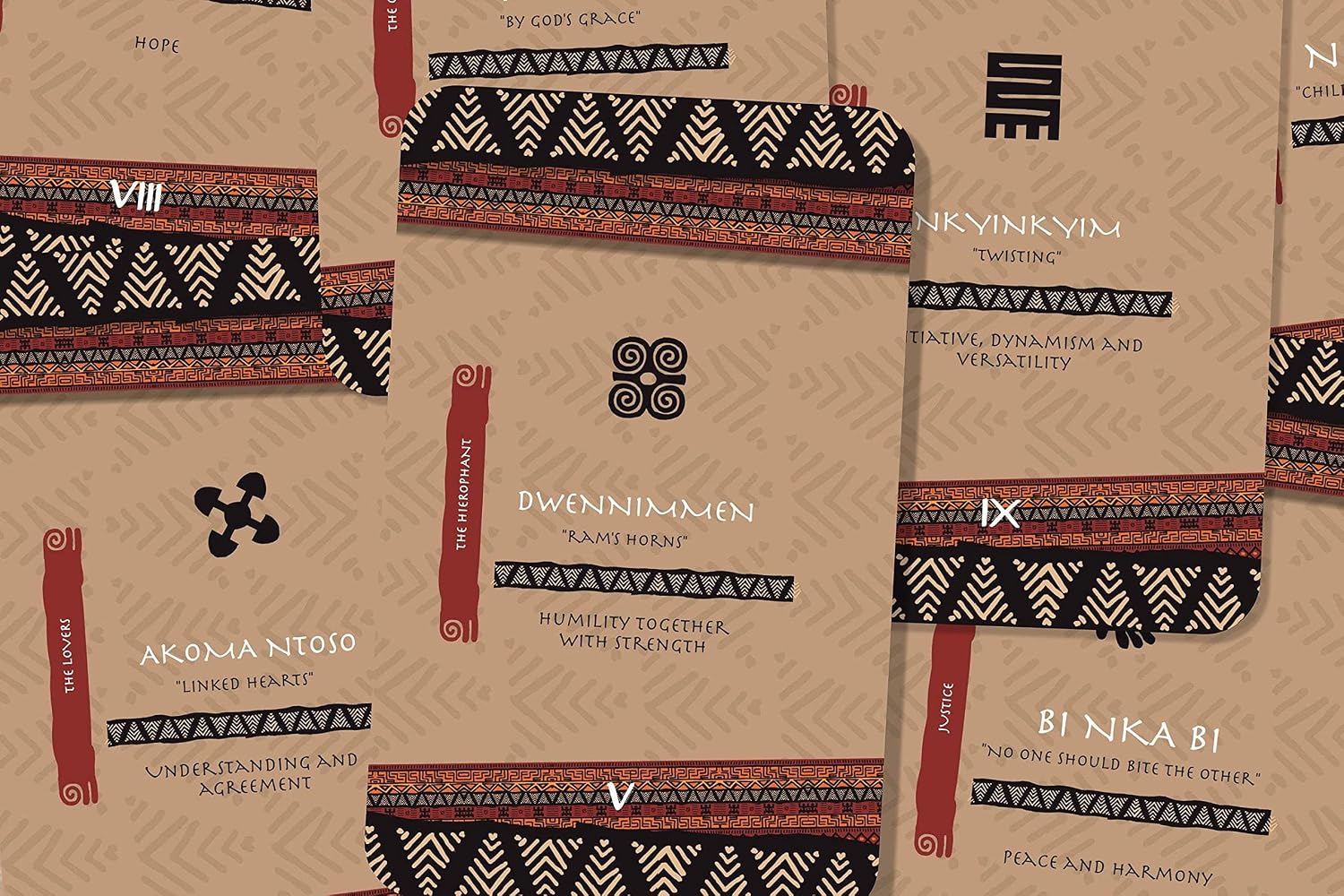Ibiza Tarot Adinkra Tarot - African Tarot - Major Arcana Cards | Fortune Telling Tarot Cards Deck for Beginners | Authentic Tarot Experience - Set of 22 Cards
