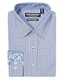 Nick Graham Long Sleeve Olives Circle Dress Shirt for Men, Wrinkle Free Men’s Dress Shirt with Performance Fabric
