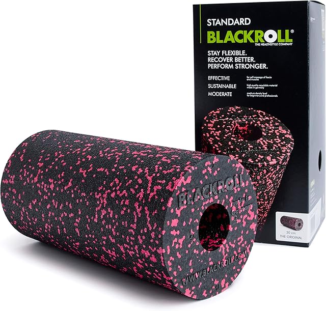 BLACKROLL® STANDARD Wałek do powięzi Original (30 x 15 cm), rolka fitness do automatycznego masażu pleców i nóg, skuteczny do treningu funkcjonalnego, średniej twardości, Made in Germany