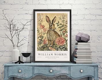 William Morris Rabbit, Hare Print, William Morris Exhibition Print, William Morris Poster, Vintage Wall Art, Textiles Art, Vintage Poster 184c A3