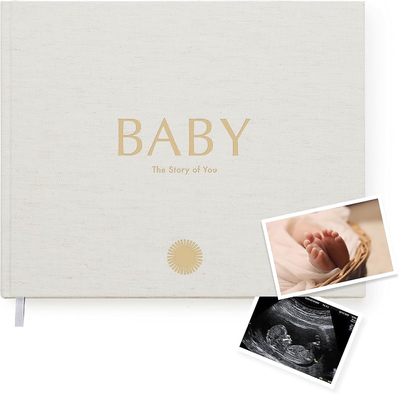 Diario de embarazo Mal Paper - Algodón | Libro de recuerdos para bebés para futuras mamás - Libro de embarazo de lujo - Planificador de regalo de embarazo para padres primerizos con lista de verificación Sección de fotos en caja de regalo