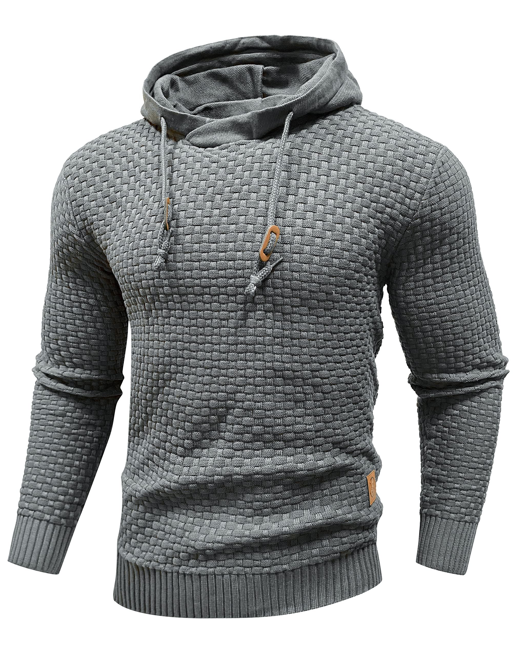 Zaitun Mens Hooded Sweatshirt Long Sleeve Knitted Pullover Sweater