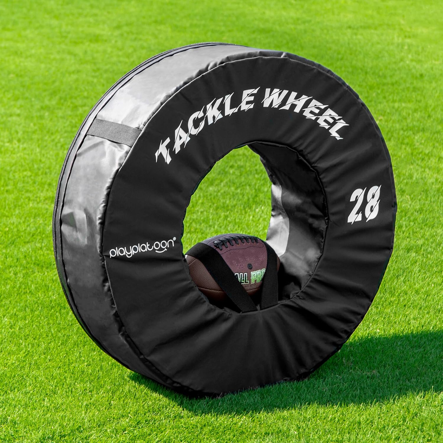 Play Platoon Football Tackle Dummy - Tackling Wheel Dummies for Youth Football Training - Tackle Wheel for Blocking, Hitting Drills and Practice 28 Inch