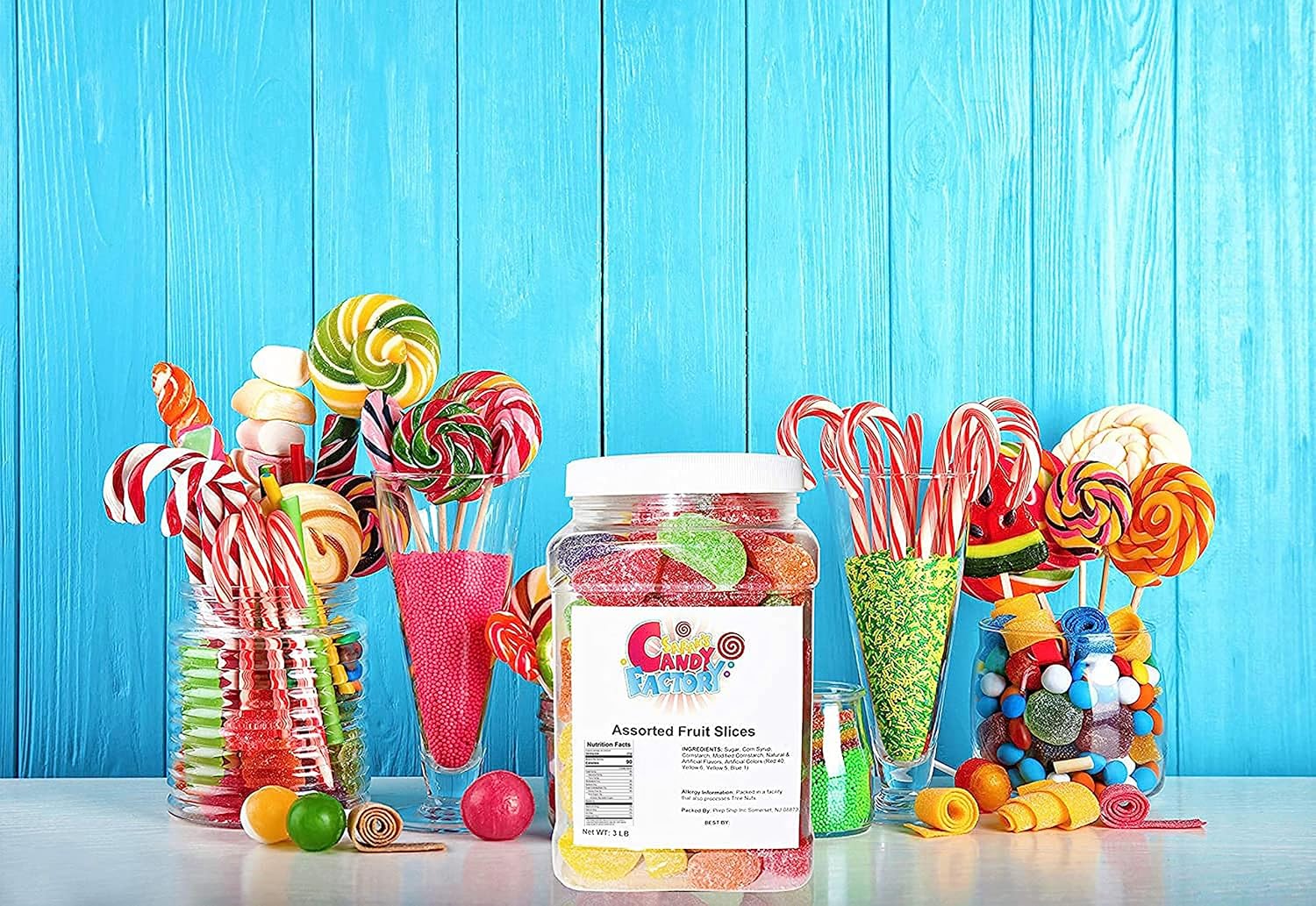 Sarah's Candy Factory Assorted Fruit Slice (3 Lbs in Jar)
