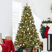 Vista 11 de Best Choice Products Árbol de Navidad artificial de pino escocés preiluminado de 6 pies, decoración festiva artificial predecorada de primera