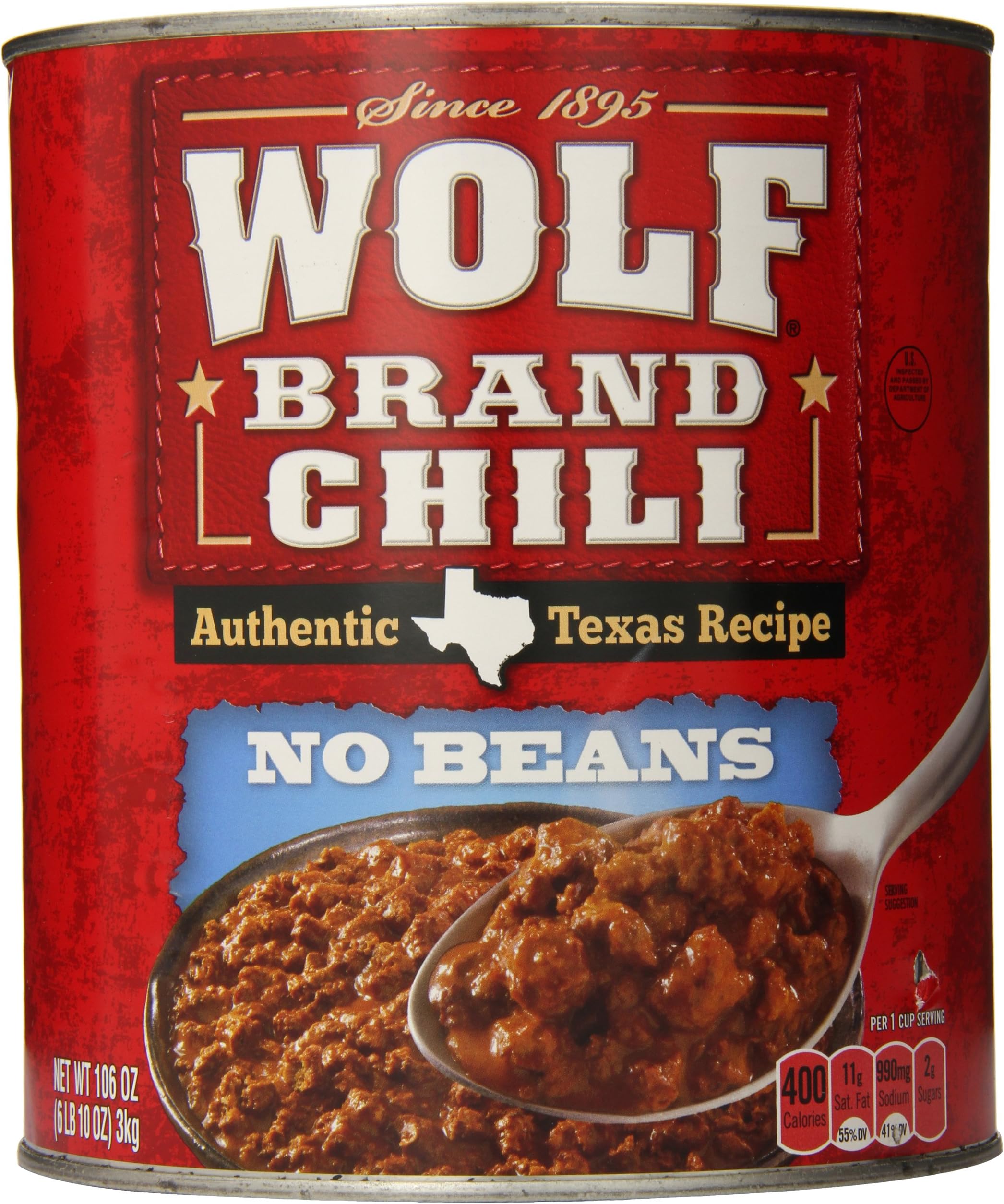 Wolf Brand No Beans Chili, 106 Ounce