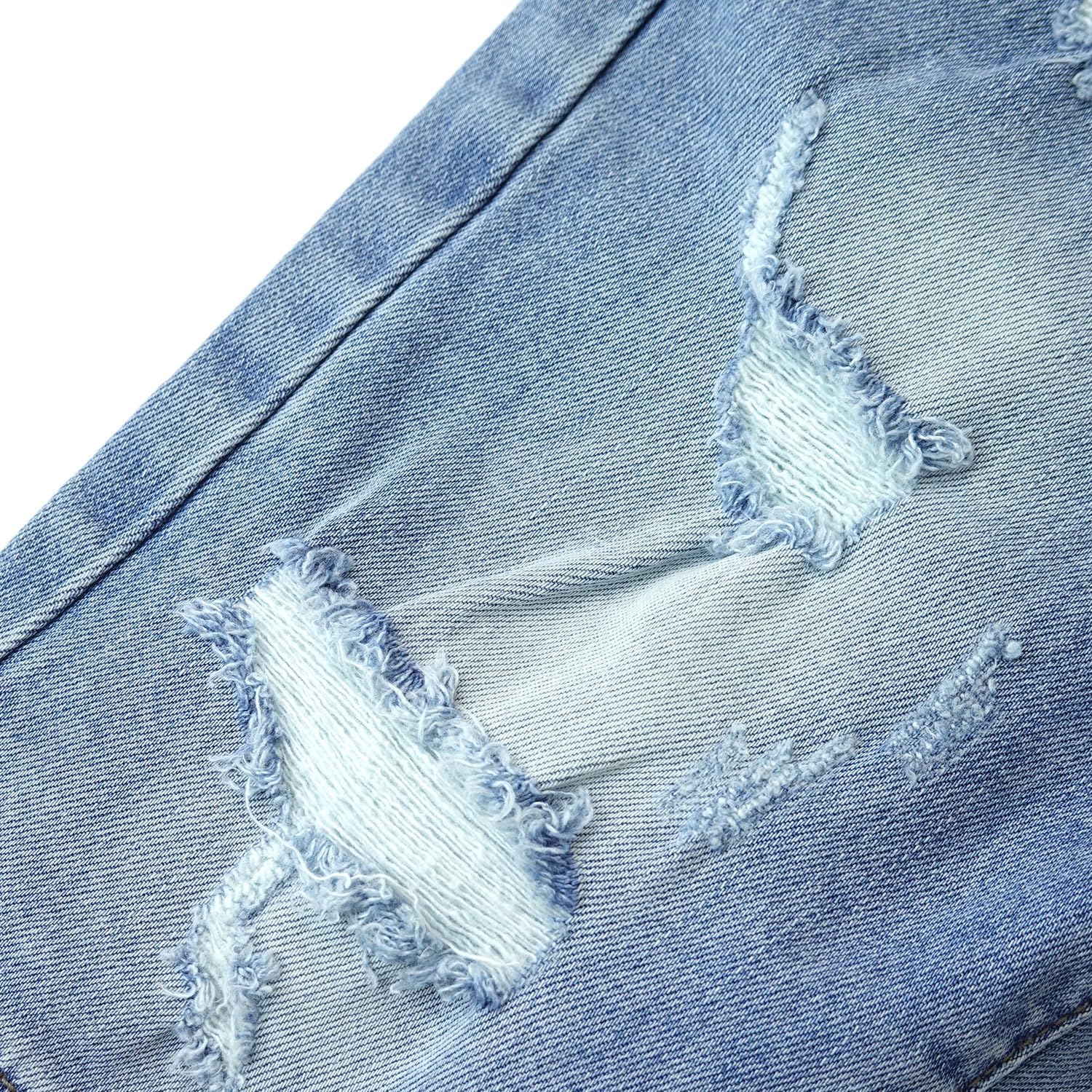 KIDSCOOL SPACE Baby Little Big Girls Denim Shorts,Ripped Holes Above KneeJeans Summer Wear - Image 5