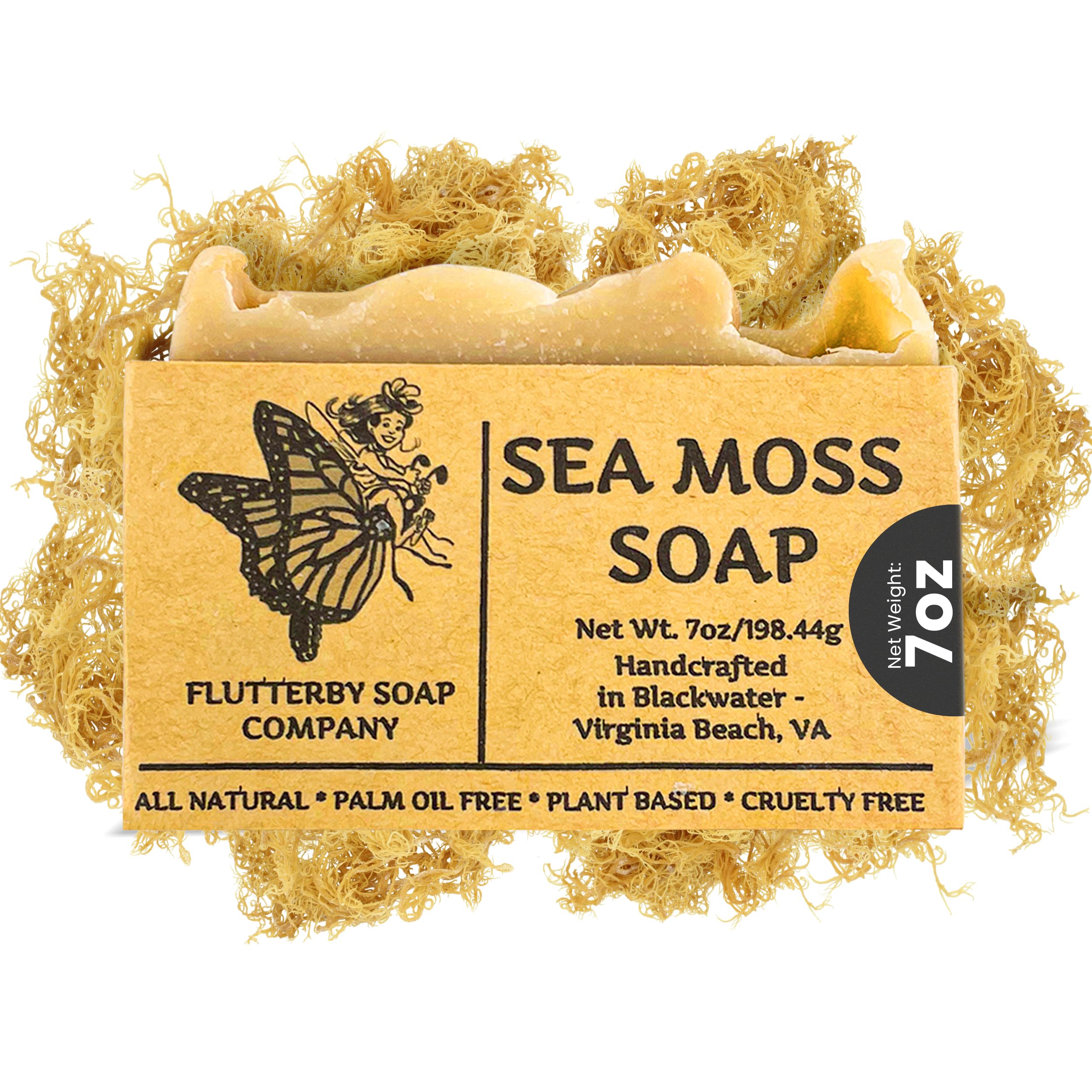 MG Windward Trading LLC Handmade All Natural Organic Sea Moss Soap | 7oz LARGE Bar | Palm Oil Free | Plant Based | Cruelty Free | Amazing Results!