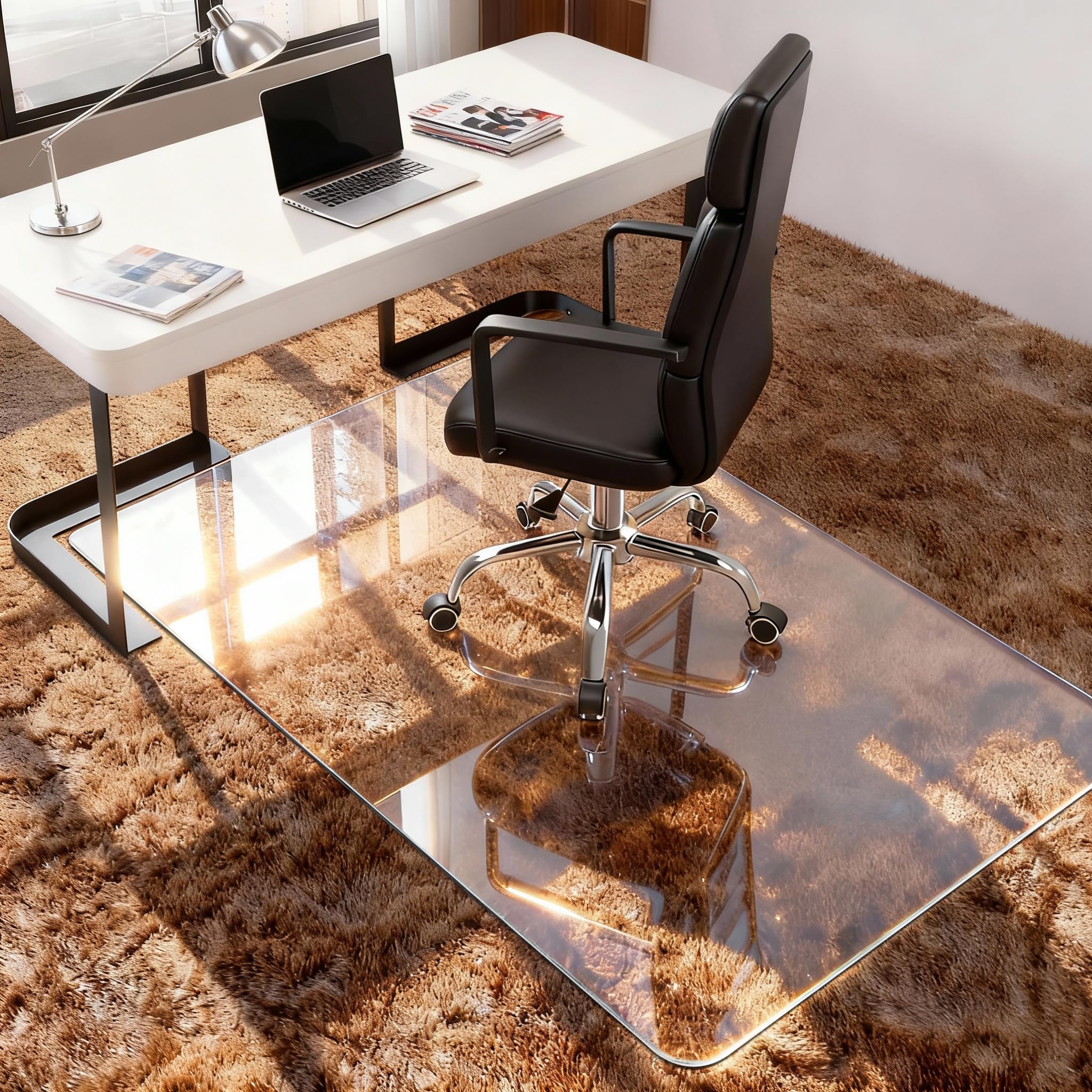 Azadx Tempered Glass Chair Mat for Carpet 32