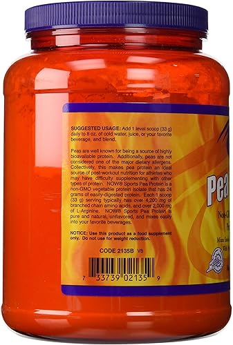 Miniatura 2 de 100% Pure Pea Protein Now Foods Powder 2 libras (paquete de 2)