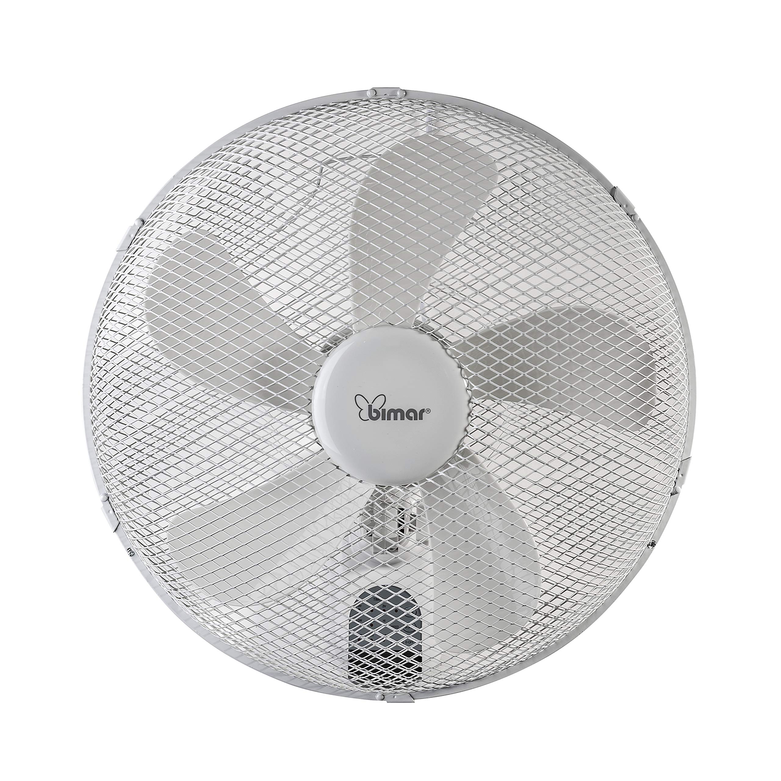 bimar VM43 Turbo Ventilatore da Parete con Telecomando, Elica a 5 Pale Ø40cm, Comandi Elettronici e Telecomando 3 velocità e 3 modalità, Oscillazione Destra Sinistra, Kit Fissaggio Incluso