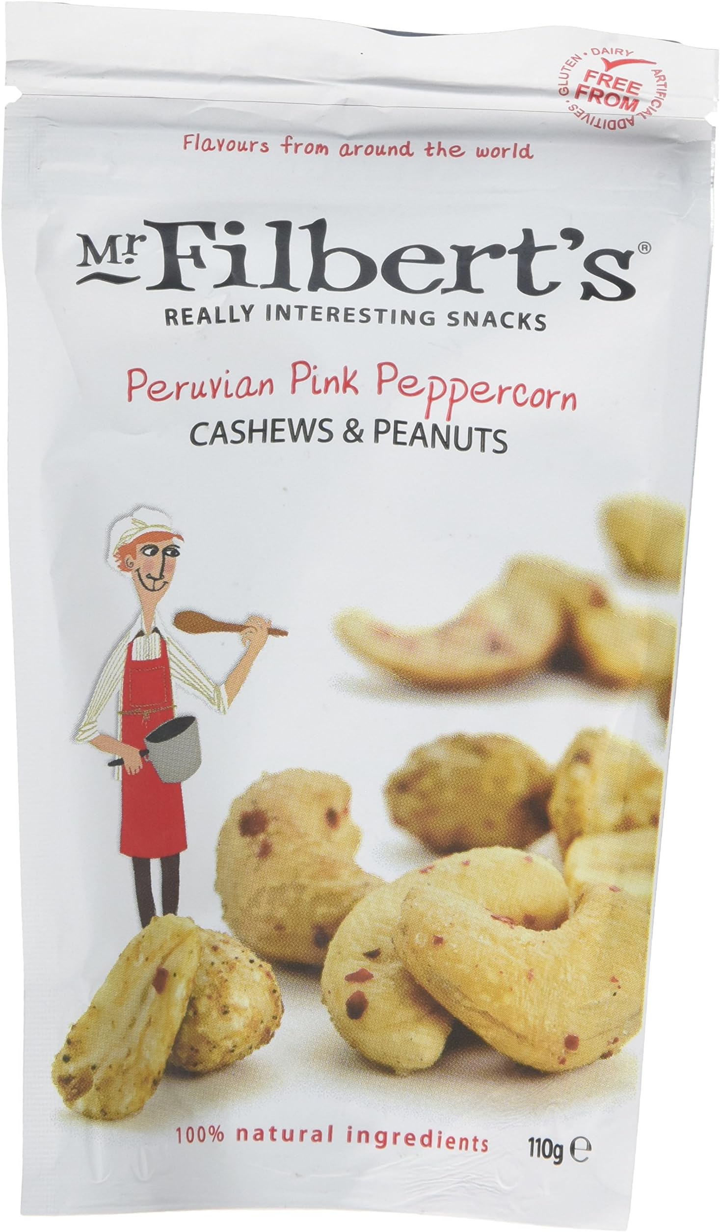 Mr. Filbert's Peruvian Pink Peppercorn Cashews and Peanuts, 110 g, Pack of 3