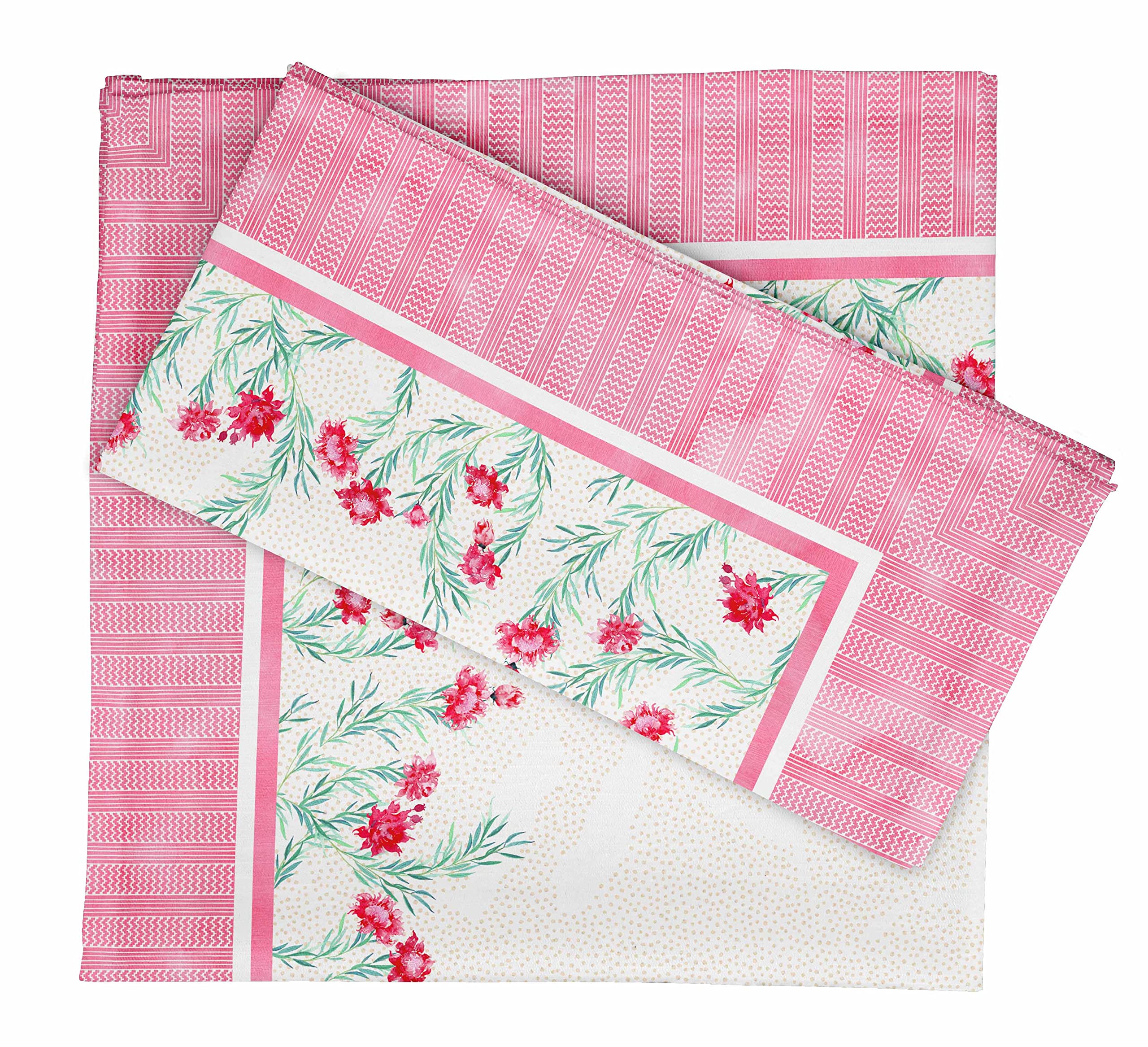 Set de 4 serviettes de table en coton 50x50 cm motif fleurs