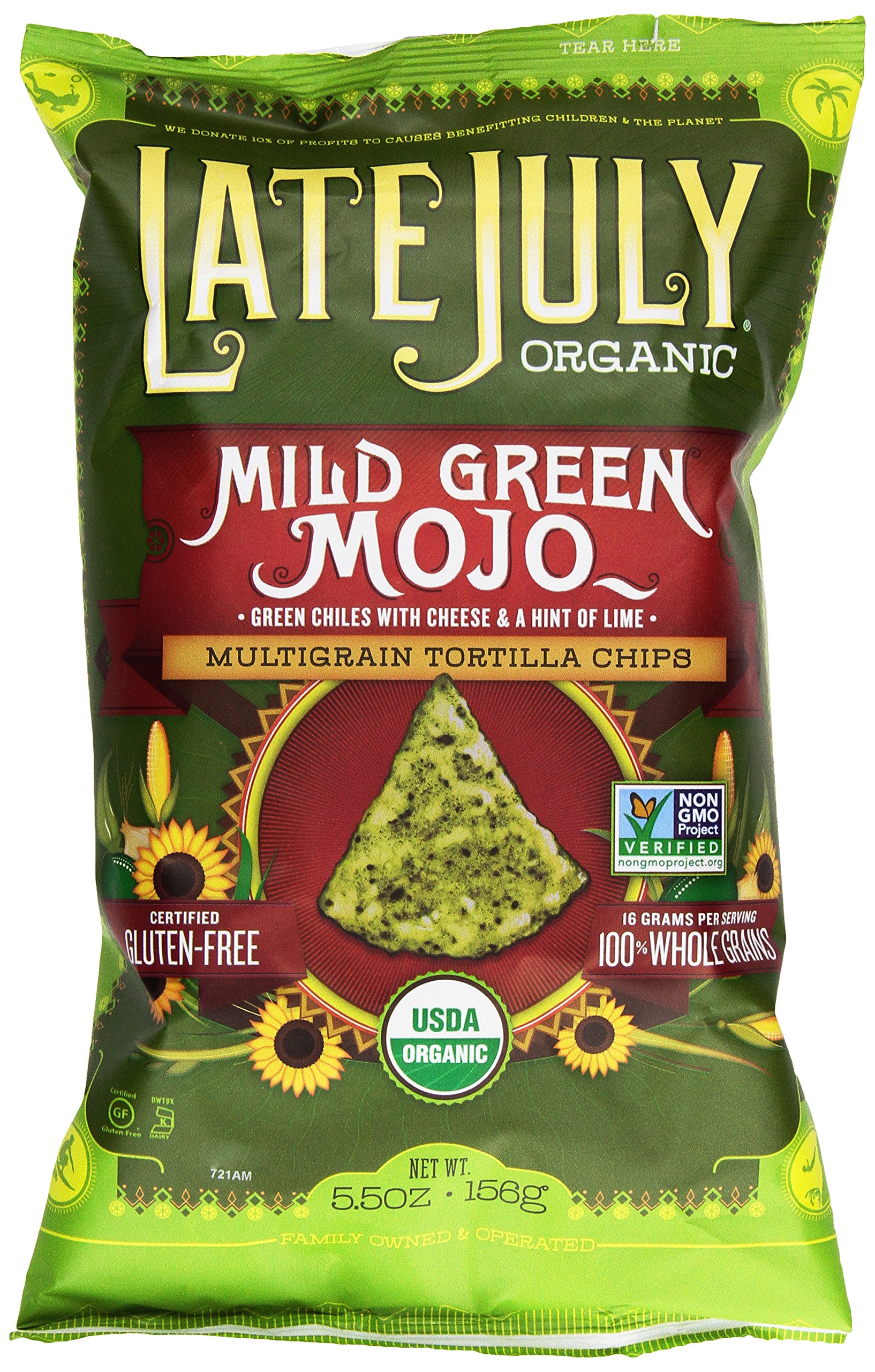 Buy LATE JULY Snacks Multigrain MILD Green Mojo Tortilla Chips, 5.5 oz