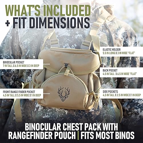 Vista 12 de Boundless Performance Binocular Harness Chest Pack - Lightweight Bino Harness with Rangefinder Pouch