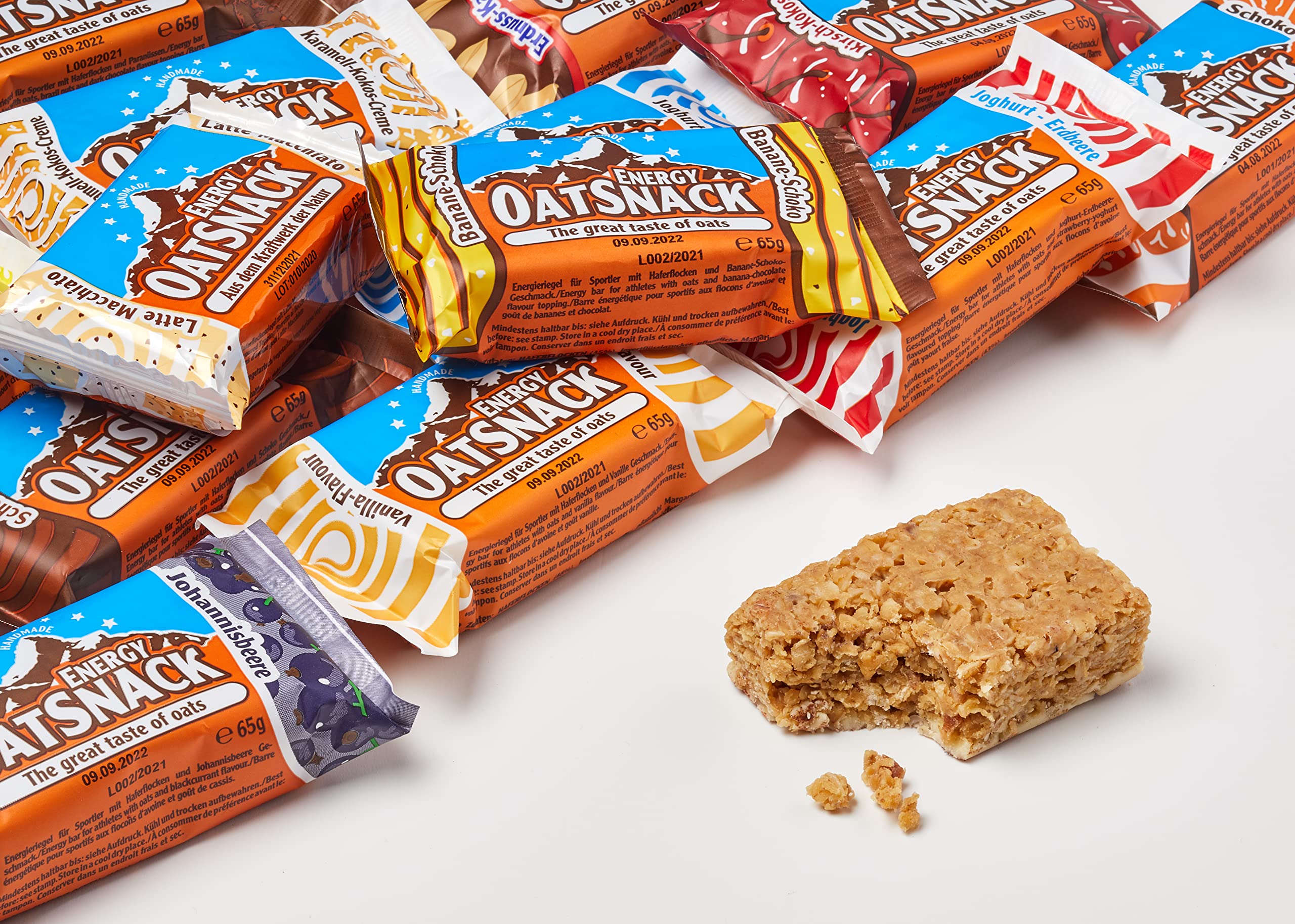 Energy OatSnack Riegel - MIX Box - Haferflocken Kohlenhydrat Riegel, von Hand gemacht, 15 Riegel (980 g)