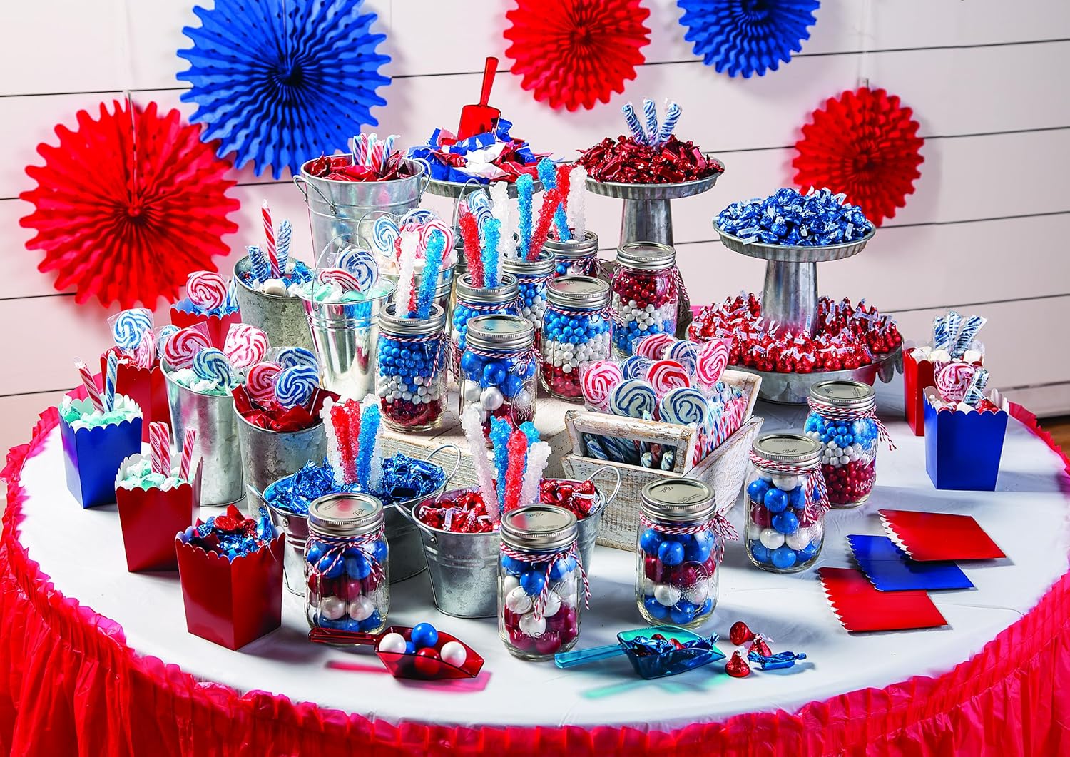 Mini Twisty Lollipops, Suckers, Carnival Candy, Candy Buffet, 48 Pieces, Individually Wrapped (Blue)