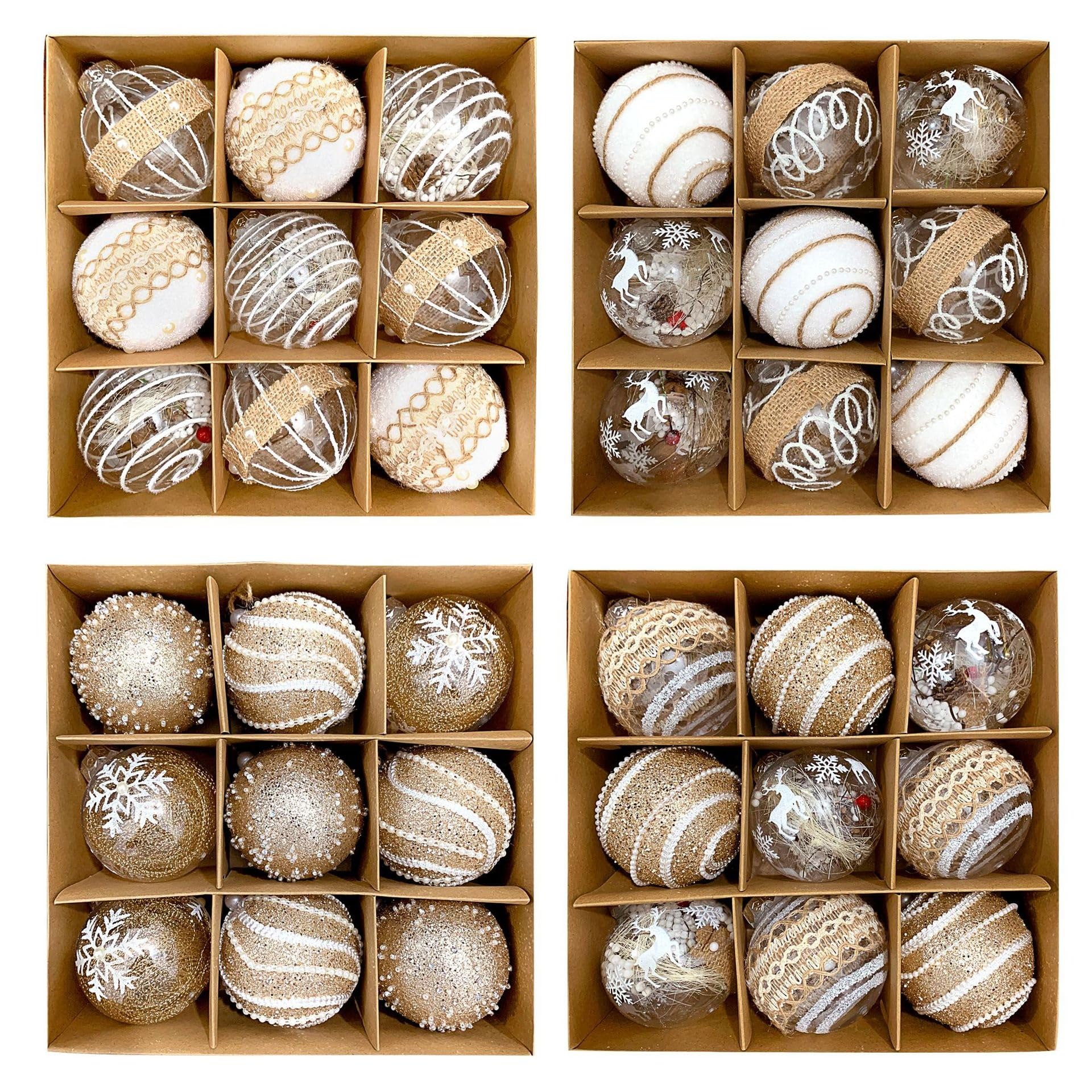 Set de Bolas de Navidad Bolas de Navidad 9 Piezas De Adornos De Bolas De Navidad De 8 Cm/3,14 Pulgadas, Decoraciones De Bolas De Navidad Bolas Colgantes De Plástico Inastillables Bolas para Arbol de N