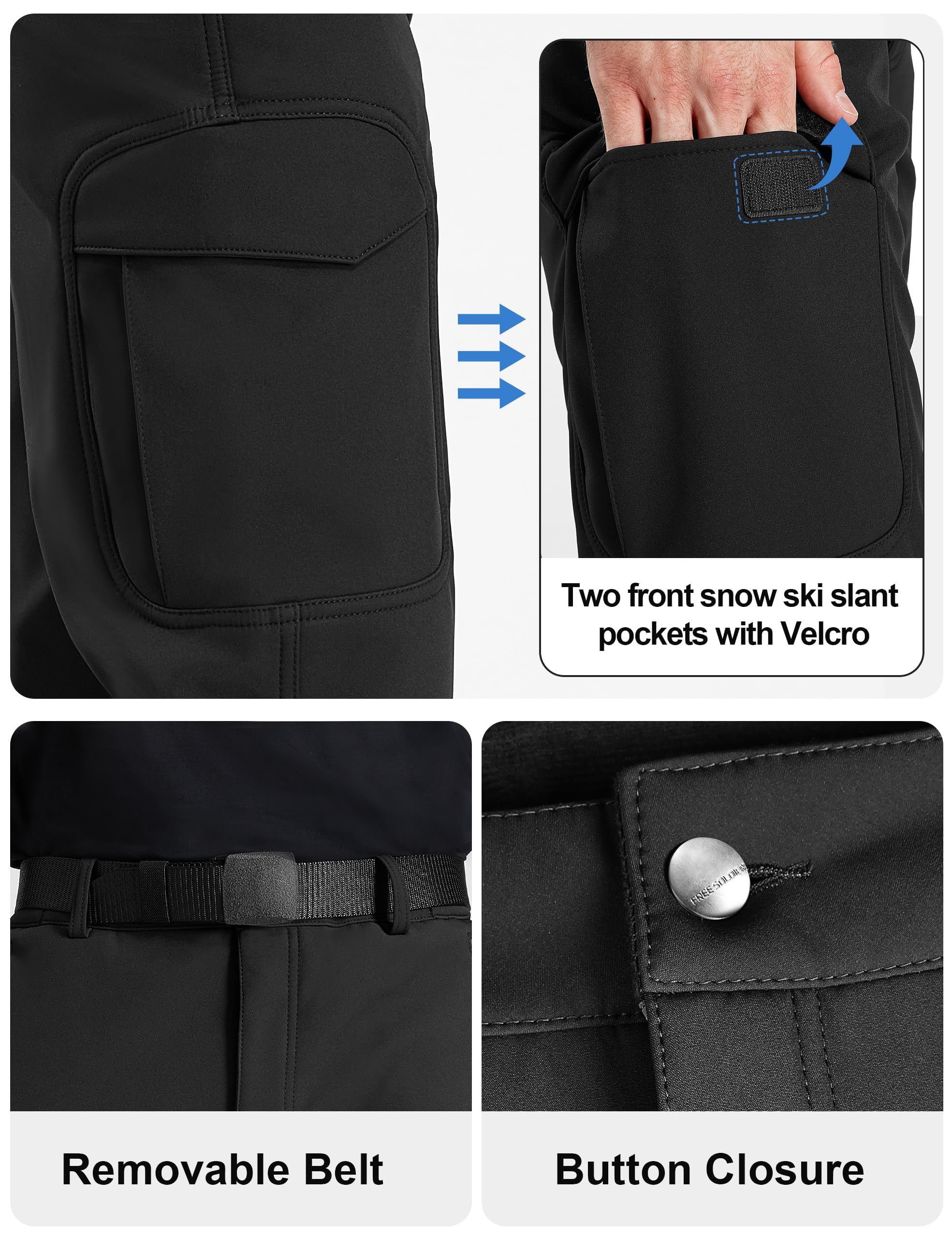FREE SOLDIER Spodnie robocze Męskie Spodnie Narciarskie Termiczne - Hiking Pants Mężczyźni