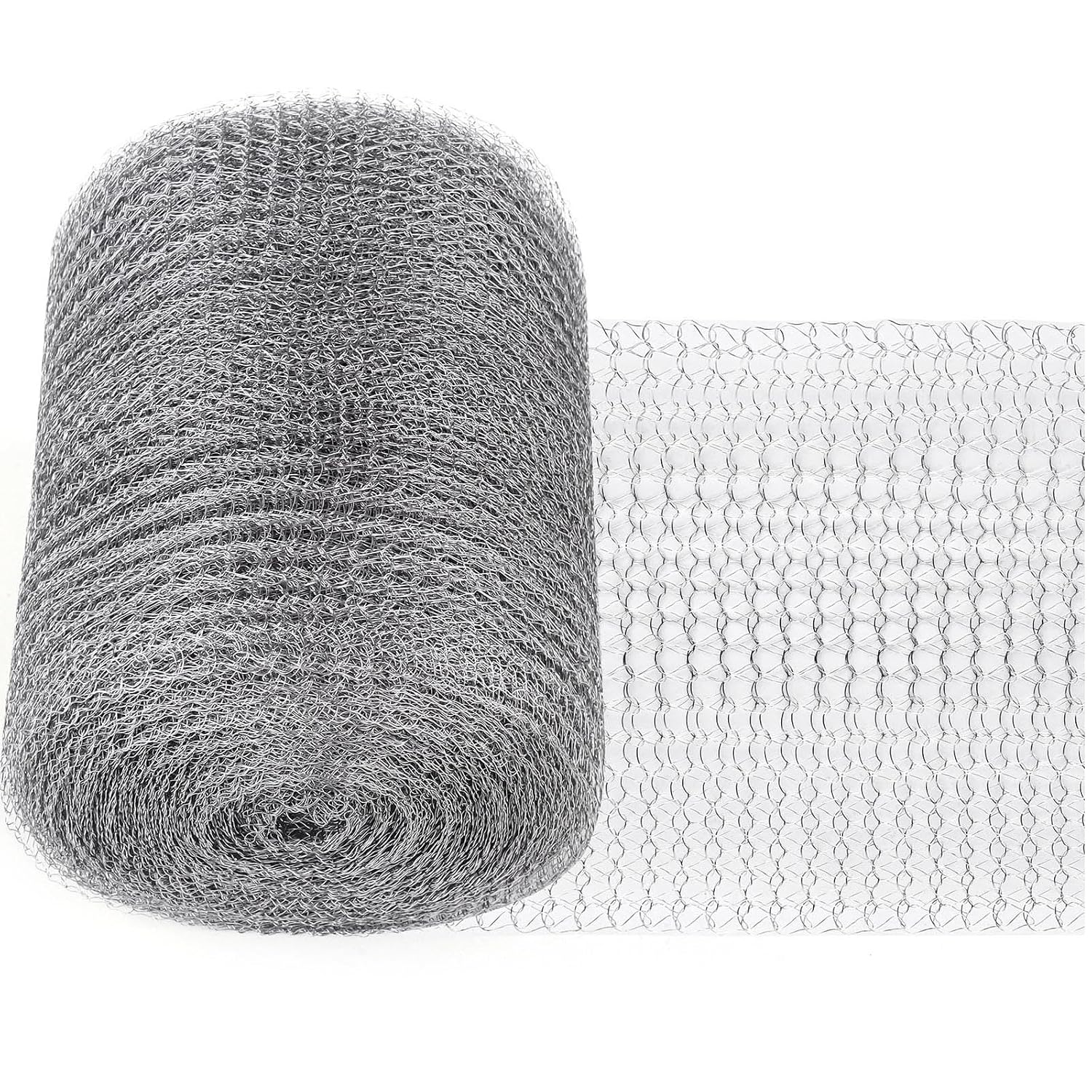 5" X 50ft Wire Mesh,Hole Filler Fabric Made of Stainless Steel Mesh,Flexible Stretchy Stainless Steel Gap Blocker Suitable for Gardens and Houses