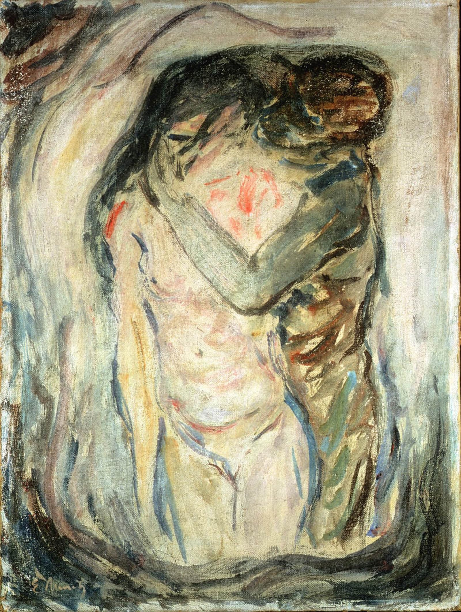 Affiche Toile Le Baiser d'Edvard Munch | Impression d'Art Portrait 60x90cm