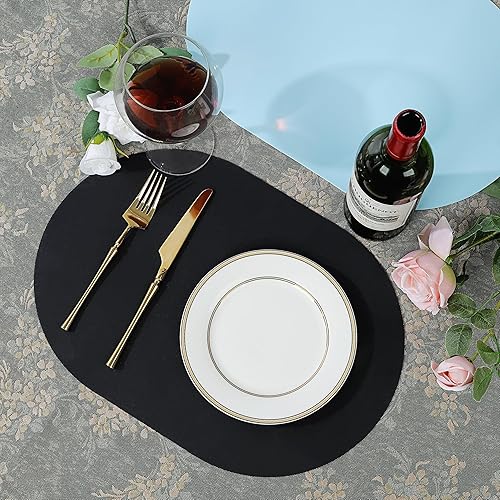 Miniatura 5 de Paquete de 4 manteles individuales ovalados grandes de silicona, antideslizantes, resistentes al calor, impermeables, protectores de encimera de