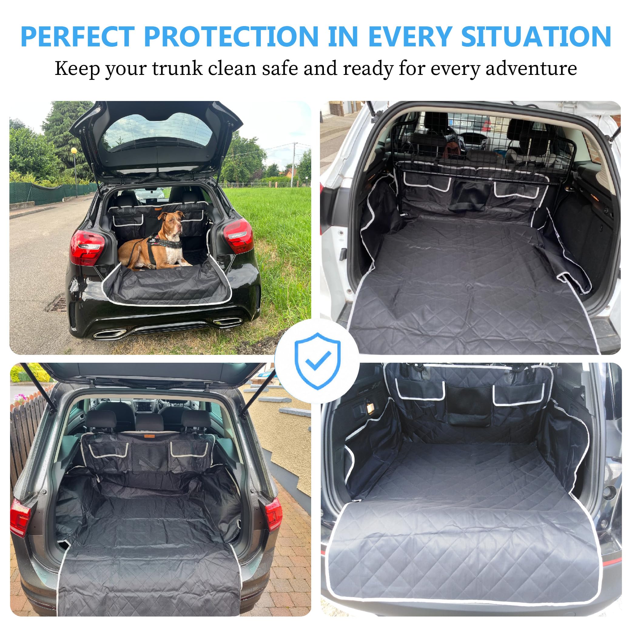 Funda Coche Perro para Aston Martin Rapide S Rapide E, Protector Maletero Coche Impermeable Antideslizante y Acolchado