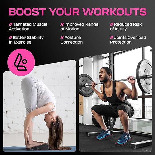 Miniatura 2 de Par de bloques de cuña para sentadillas, rampa de sentadillas, bloque de elevación de pantorrillas, tabla inclinada antideslizante para sentadillas,