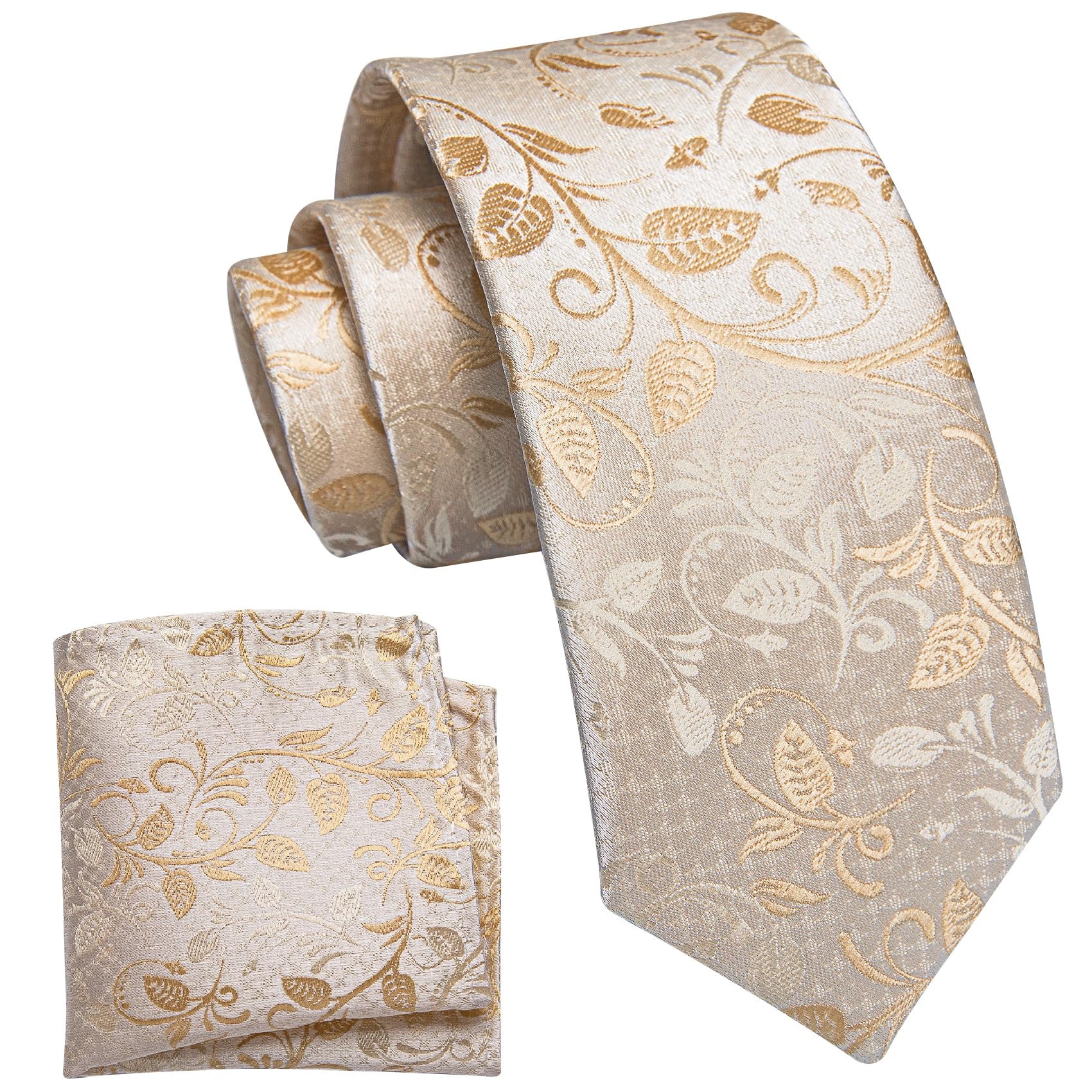 YourTies Boys Tie Silk Self Kids Necktie Pocket Square Set with Gift Box