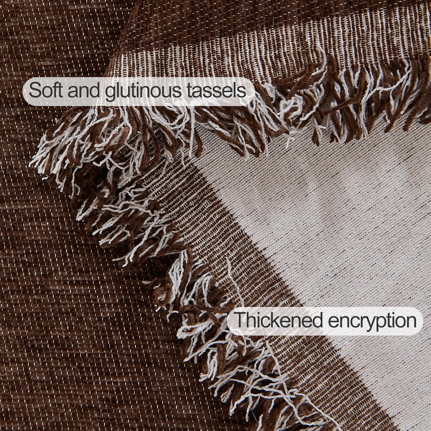 Couch Cover Blanket for Washable Sectional L Shape Protector with Tassel Sofa Slipcover for Dogs, Pets, Cats, Chairs, Cushions & Sectional Seats,71"x118",Chocolate