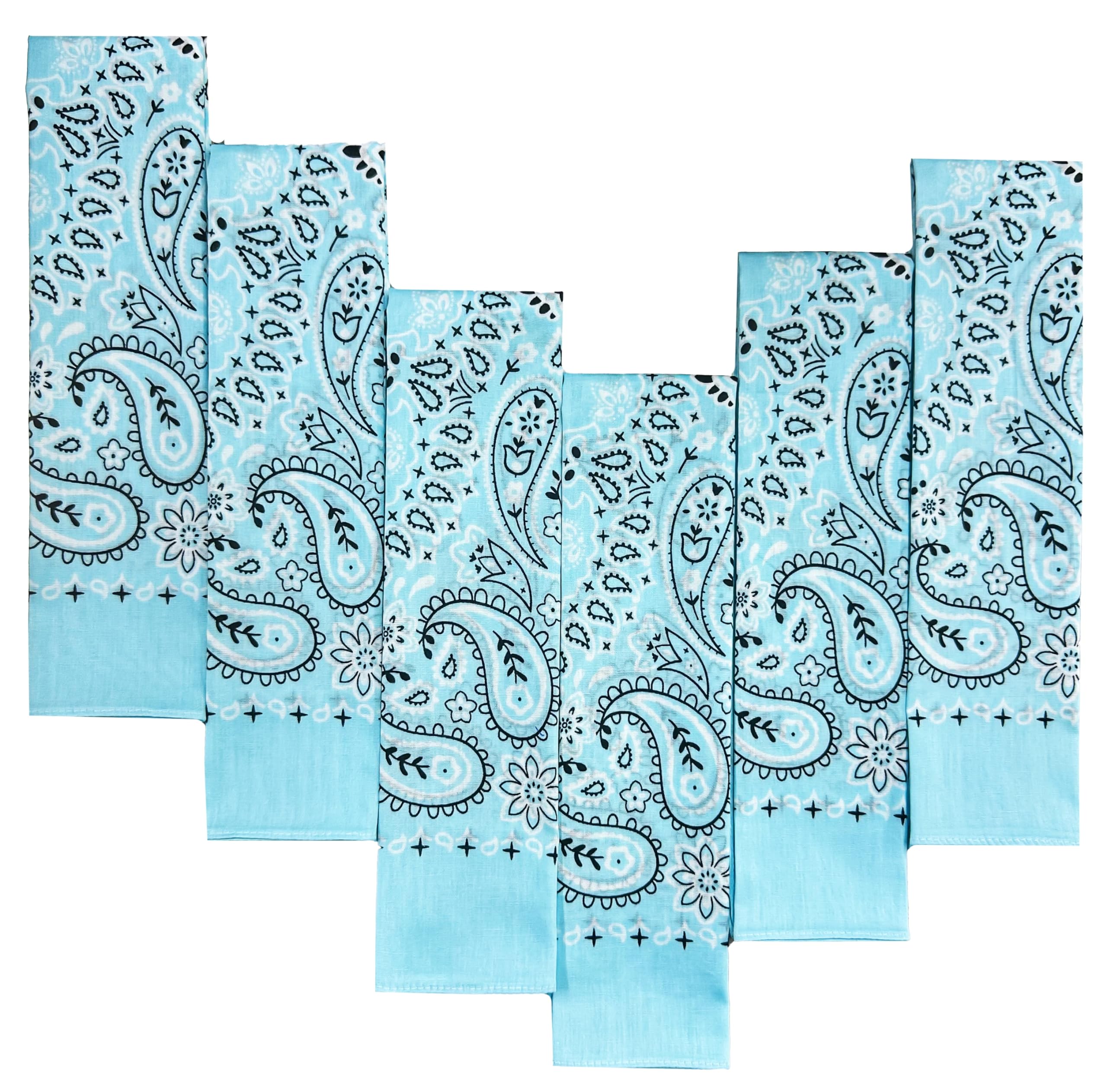 Every-ville Cotton Bandana Handkerchief for Men &amp; Women, 6 Pack