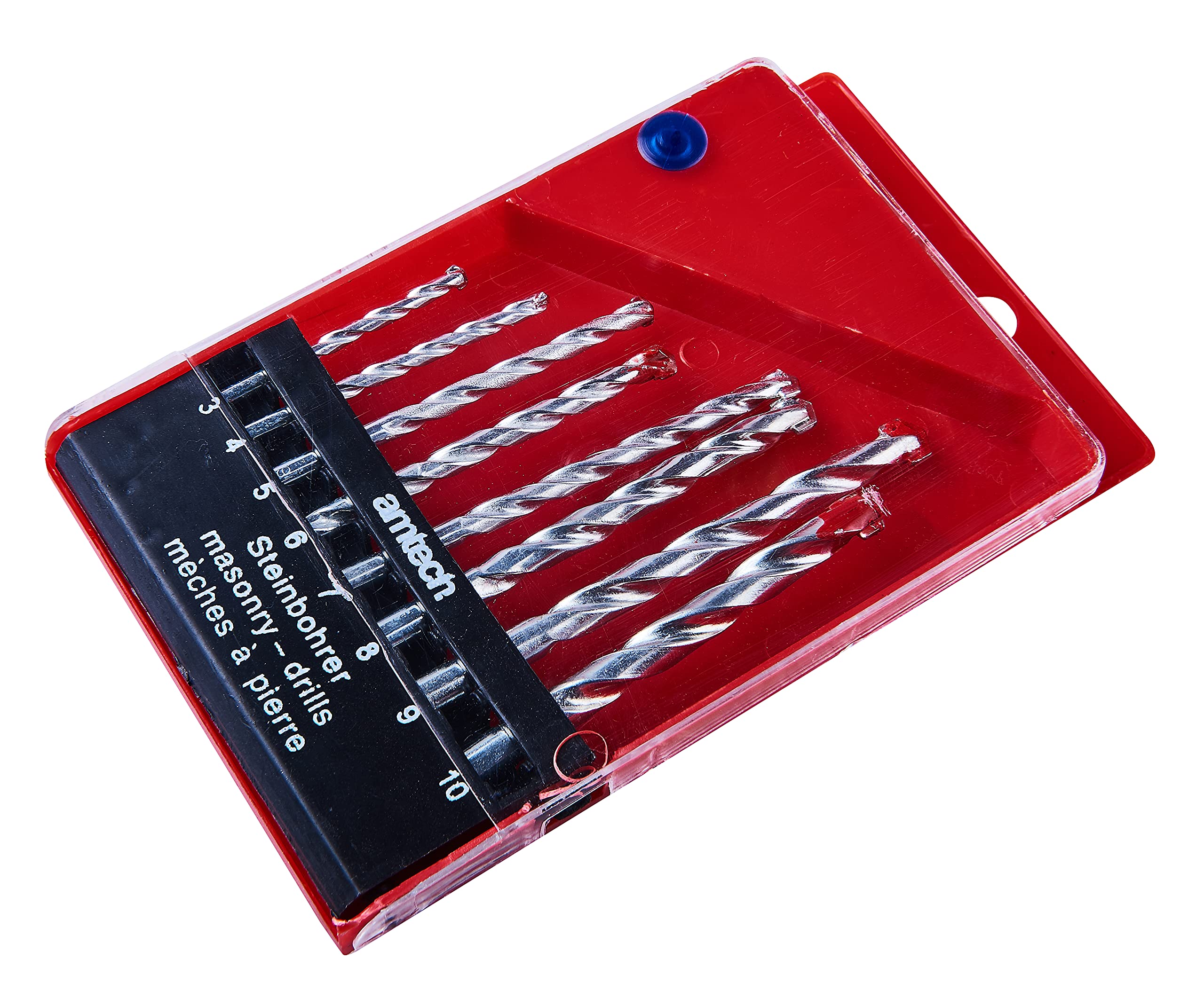 8Pc Masonry Drill Bit Set - 8 10Mm Piece 3Mm Amtech 4Mm 5Mm 6Mm 7Mm 8Mm 9Mm - Masonry Drill Set Bit 8 10Mm Piece 3Mm Amtech 4Mm 5Mm 6Mm 7Mm 8Mm 9Mm 5032759001873