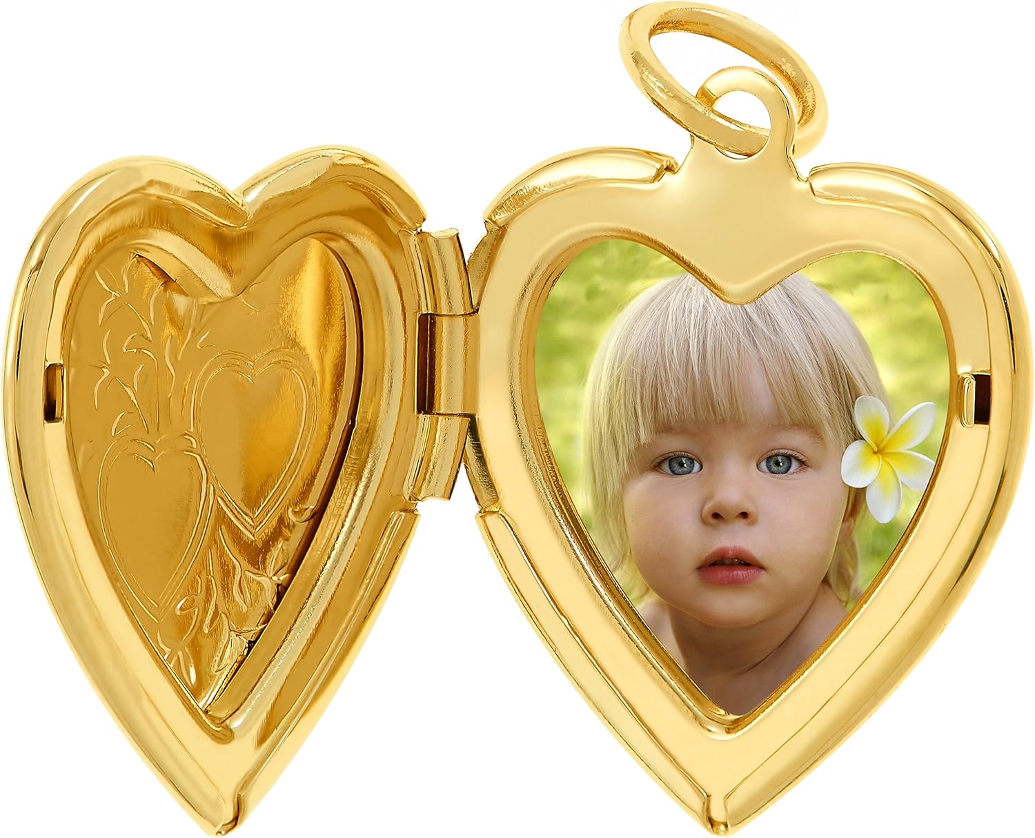 LIFETIME JEWELRY Two Hearts Locket Necklace That Holds Pictures 24k Gold Plated - Image 5