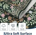 GarveeHome Floral Area Rug, 9x12 Plush Vintage Boho Large Living Room Carpet Washable Non-Slip Stain Resistant Easy Clean Soft Rug for Bedroom Dining Room Farmhouse Home Office