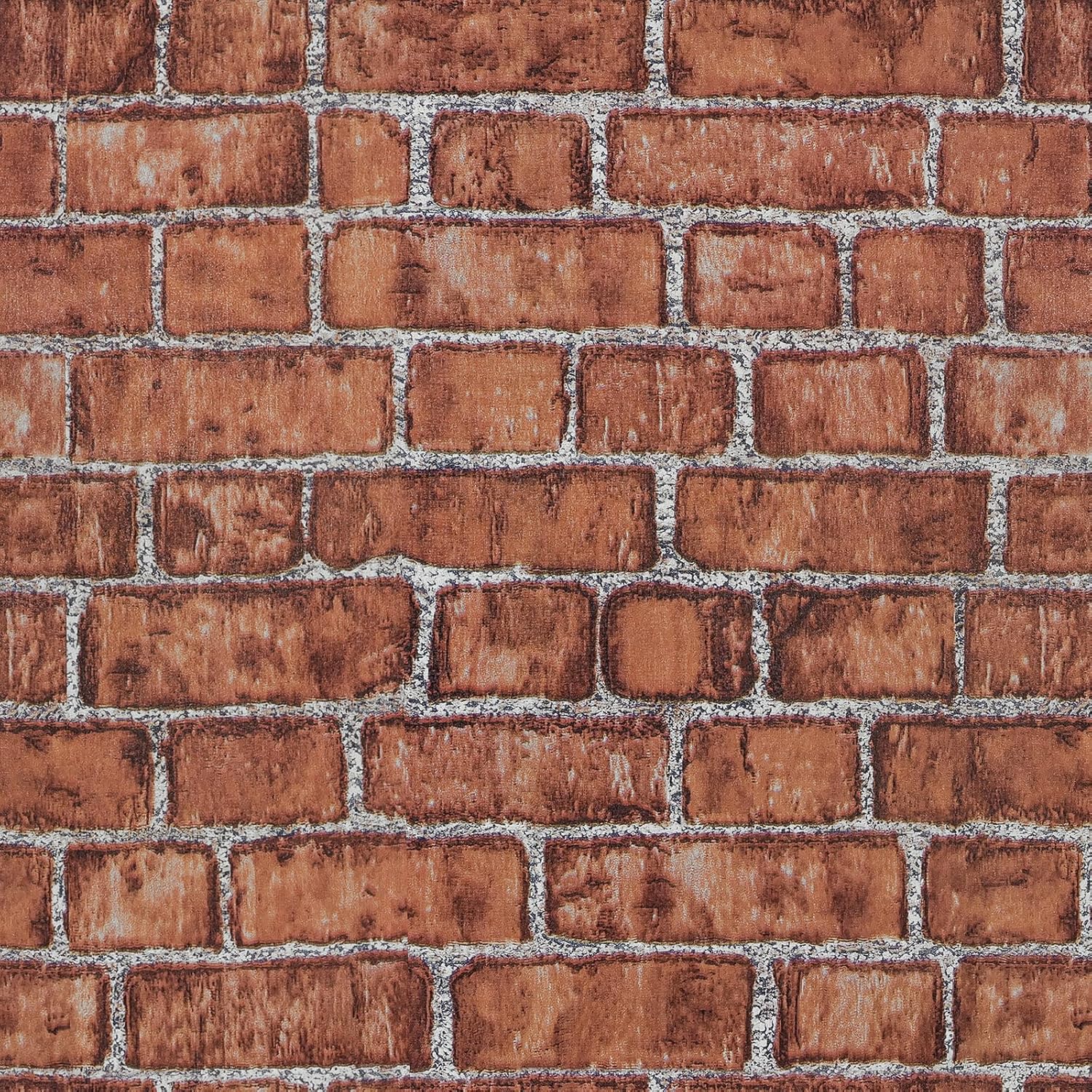 Vintage Red Brick Peel and Stick Wallpaper 17.5"160" Retro Self Adhesive Faux Brick Contact Paper Removable Vinyl Waterproof Wallpaper for Fireplace Backdrop Accent Wall Vintage Red 17.5" x 160"