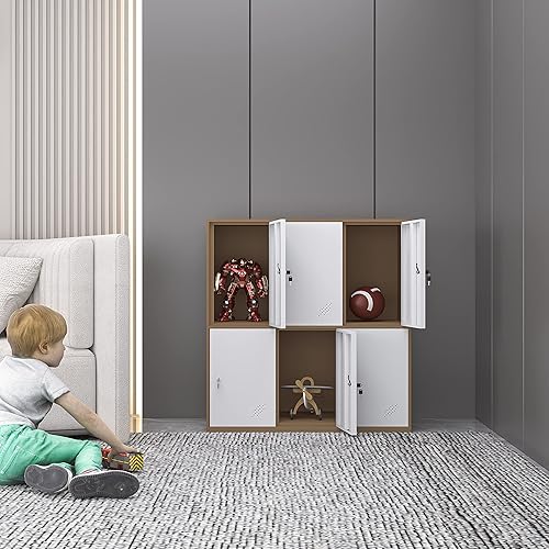 Miniatura 5 de MECOLOR - Armario de acero para la oficina con llaves, organizador de metal para la escuela o el hogar, casillero de almacenamiento para niños, para