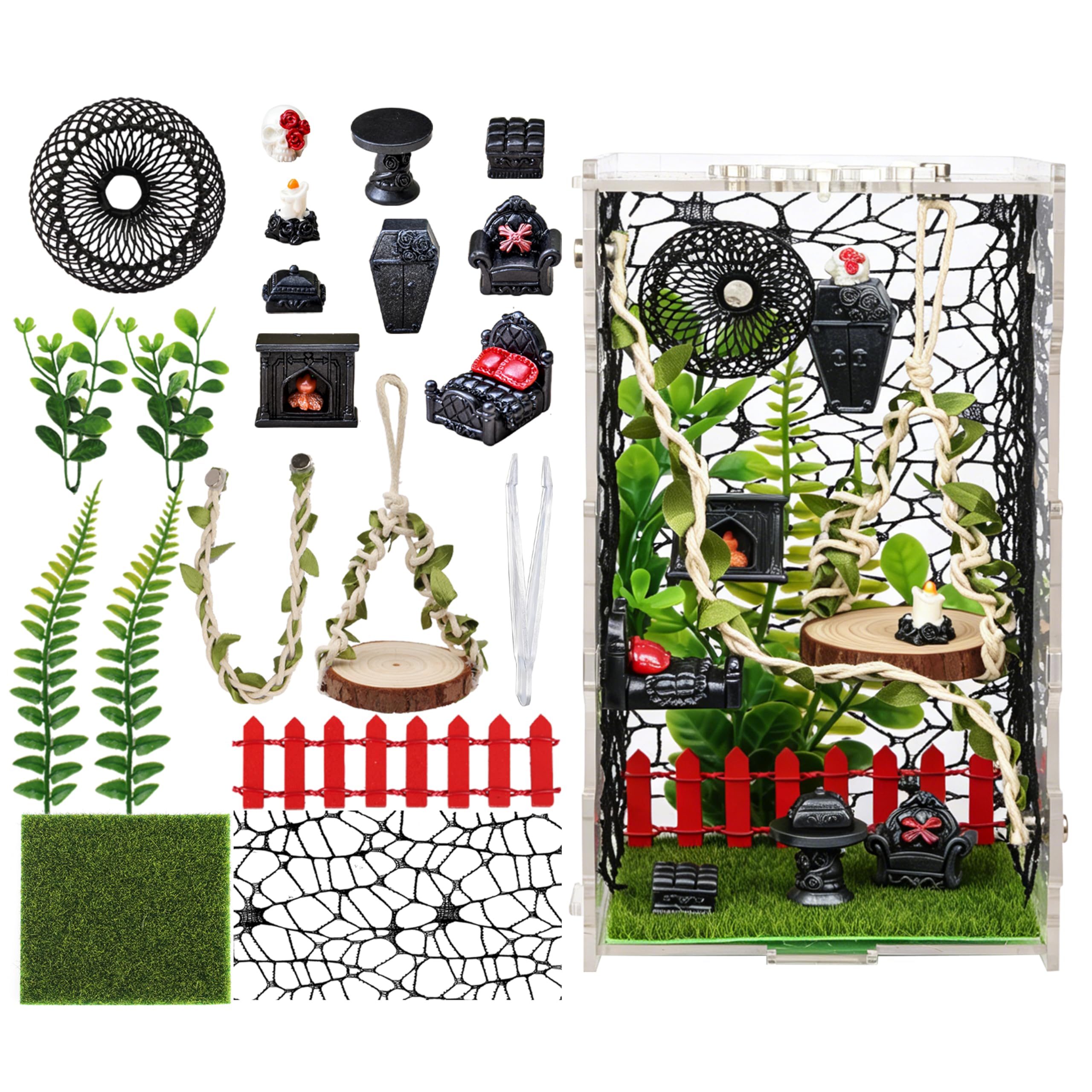 Amazon.com: LEIZHENZI Jumping Spider Enclosure Kit 22pcs Terrarium