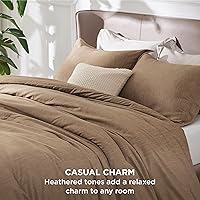 Vista 78 de Bedsure - Juego de edredón tamaño matrimonial de 3 piezas, teñido catiónico azul marino, ropa de cama para todo el año, 1 edredón de 82 x 86