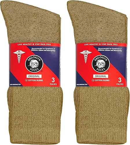 Vista 36 de 6 pares de calcetines de algodón para diabéticos no vinculantes para neuropatía (negro, se adapta a zapatos de hombre talla 12-14.5)