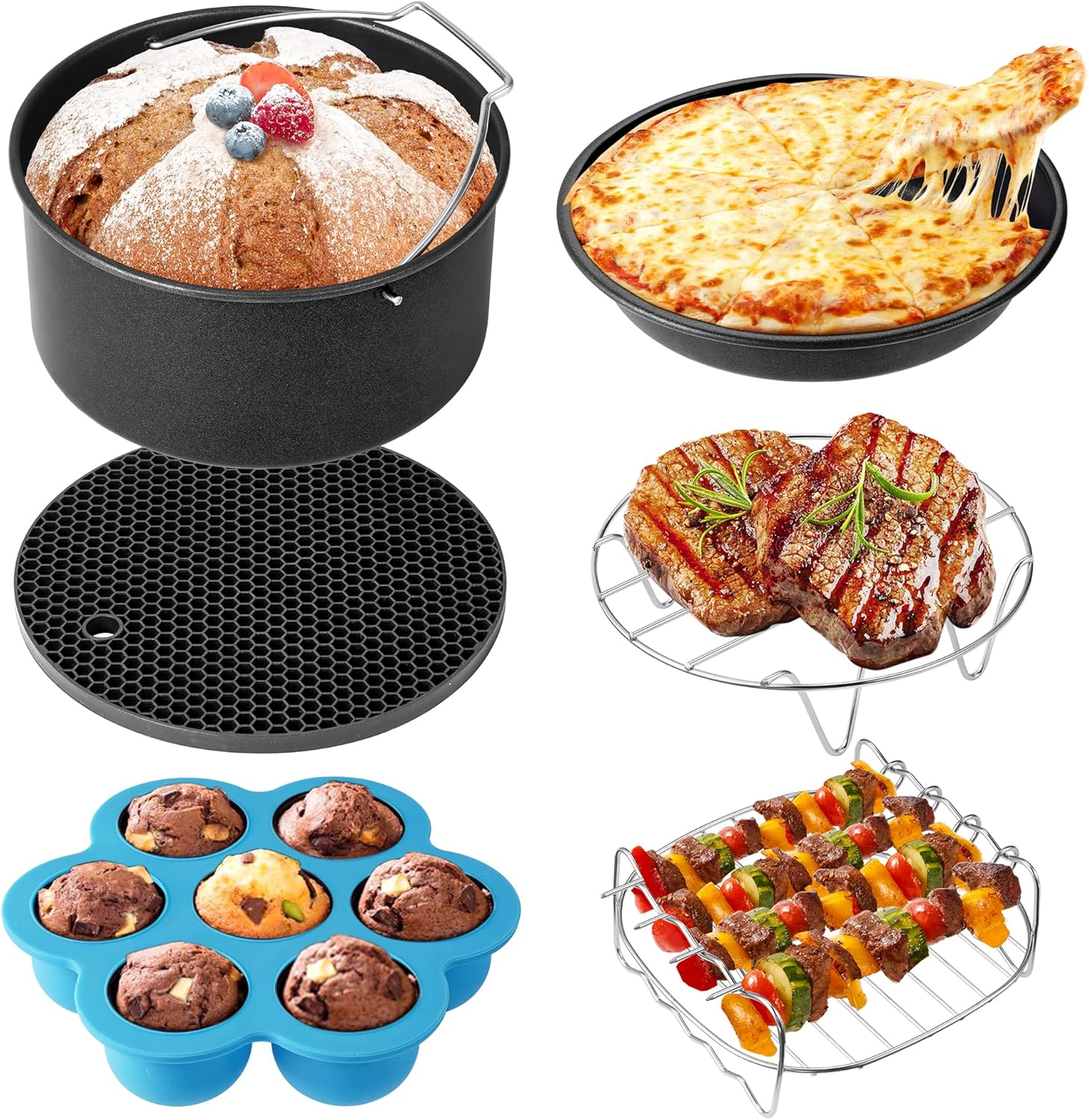 Dreo Air Fryer Accessories, Set of 6 Fit all 6Qt and Larger Oven, BPA