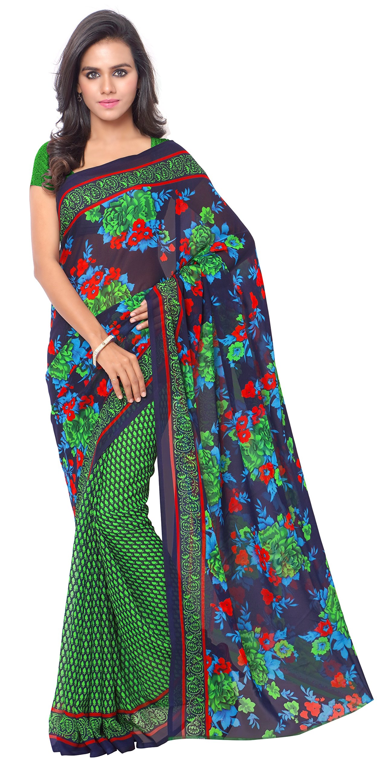 Kashvi sareesWomen's with blouse piece (1107_1_Multicoloured_Free size)
