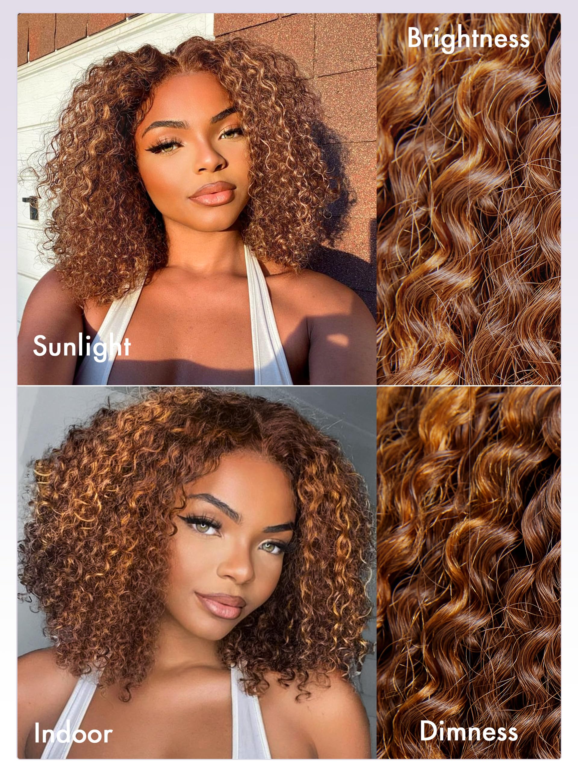 Short brown highlights curly Bob wig Lacefront Wig Amazon.com : LUVME HAIR 12 Inch Brown Curly Bob Wigs Human  main image 2
