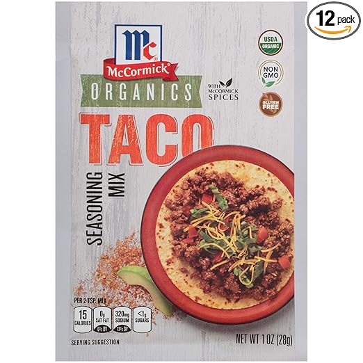 McCormick Organics Taco Seasoning Mix, 1 oz (Pack of 12)