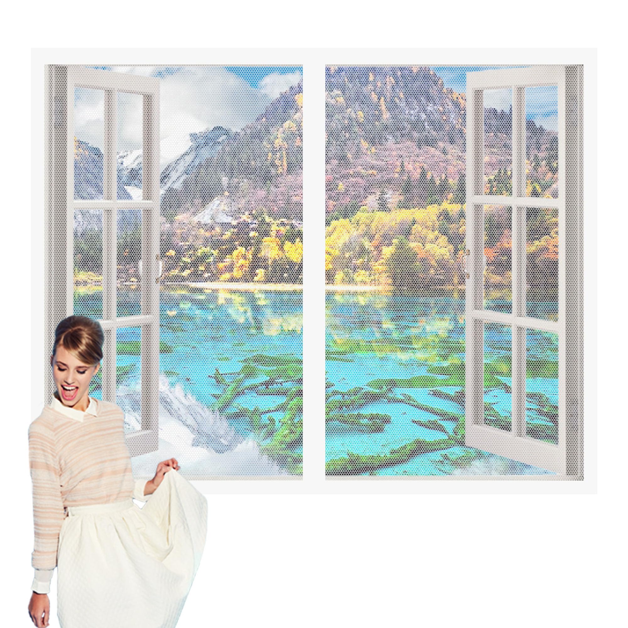 Moustiquaire fenêtre blanc 175x150 pour des nuits d'été sans insectes