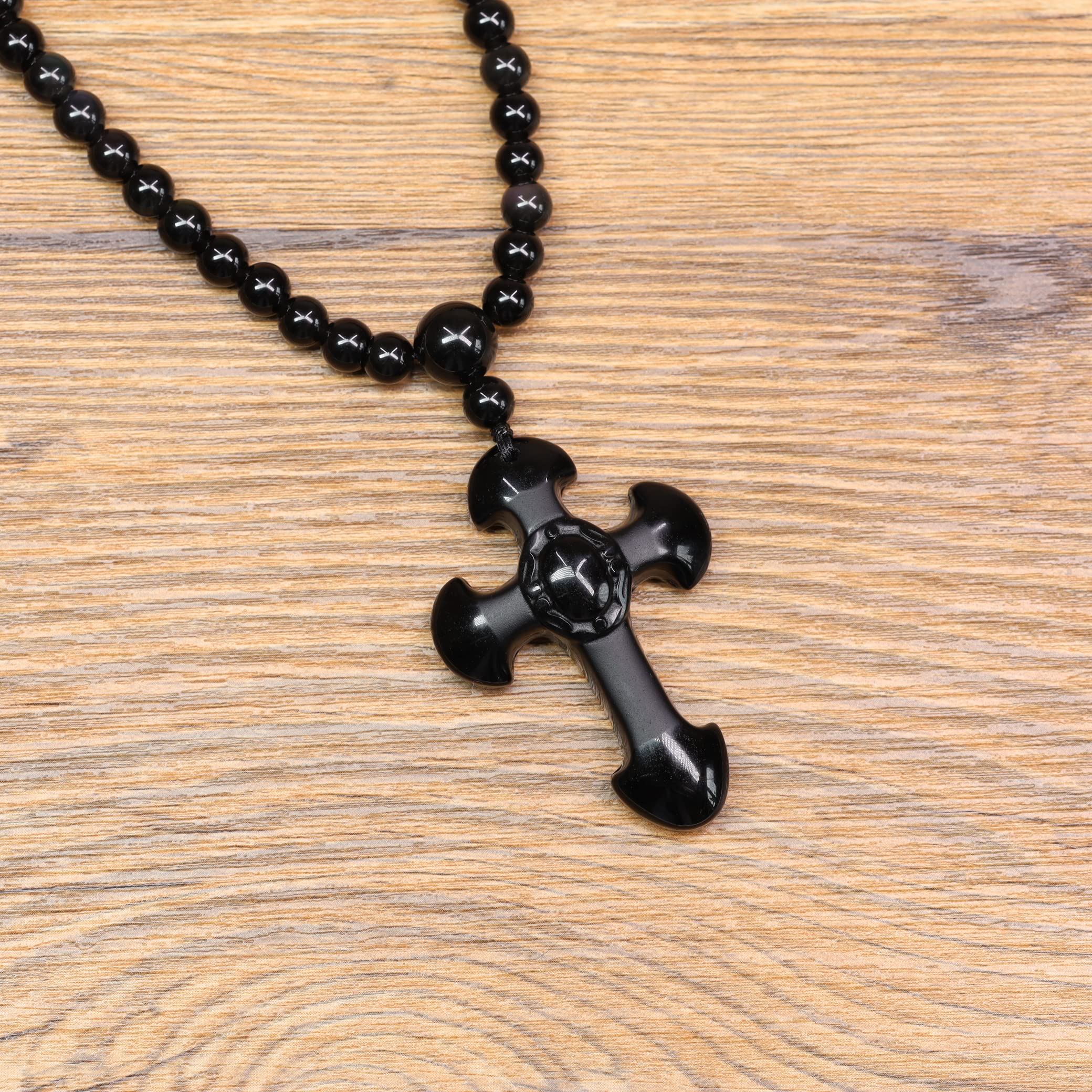 COAI 108 Obsidian Mala Rosenkranz Gebetskette
